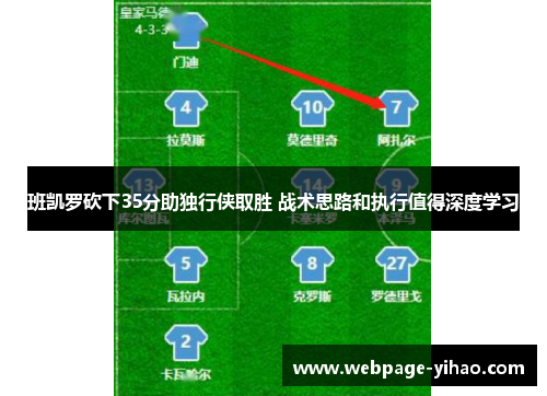 班凯罗砍下35分助独行侠取胜 战术思路和执行值得深度学习
